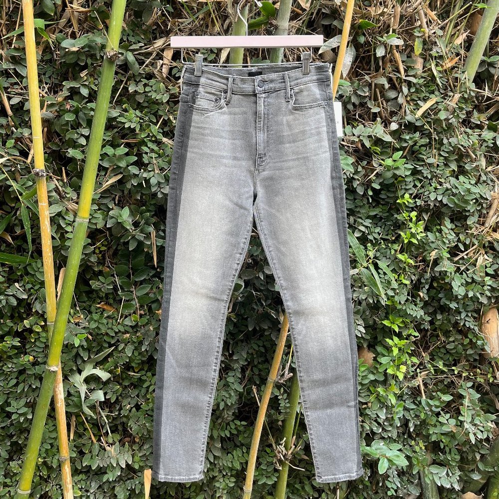 NWT MOTHER Denim The Swooner Jean - black/grey (size 28)